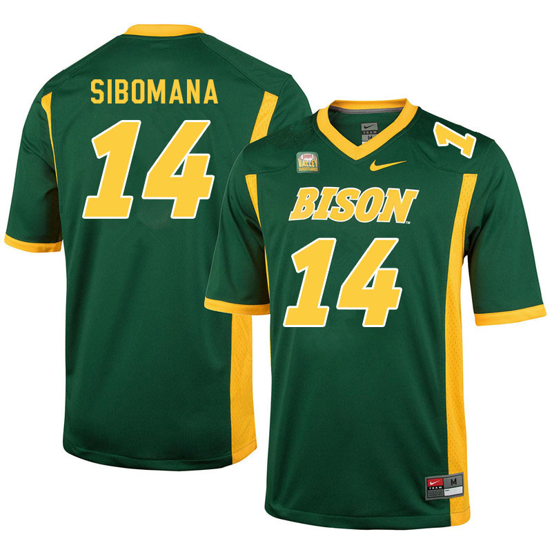 Men #14 Enock Sibomana North Dakota State Bison College Football Jerseys Sale-Green